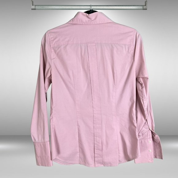 Express Design Studio V-Neck Pink Stretchy Long Sleeve Button-Down Shirt - Picture 2 of 4
